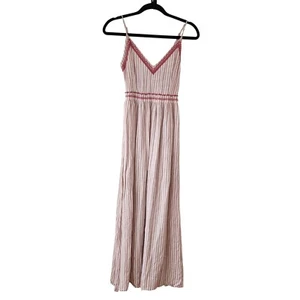Maxikleid Japna rosa gestreift Boho bestickt maritim Küste Damen S - Bild 1 von 8