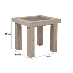 Benjara End Table 24" H X 26" W, Square Wood Frame Material In Brown 1 Piece - Picture 1 of 6