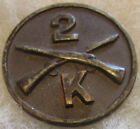 WW1 US 2nd Infantry Regt, "K" Company Collar Disc with good nut and post