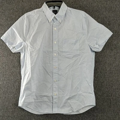 New J Crew Mens Shirt Medium Flex Performance BW402 White Lagoon Blue Grandpa - Image 1 of 4