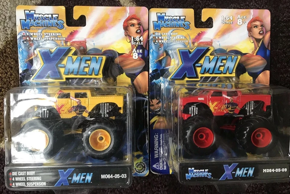 2 Carded Muscle Machines Both Variations Of X-MEN  Set Monster Trucks 2003  1/64 - Image 1 of 2