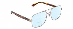 Gucci GG0529S Aviator Multi-Focus Blue Light Glasses in Ruthenium Tortoise 60 mm - Picture 1 of 4