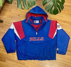 Vintage 90s XL Starter Buffalo Bills NFL Pro Line 1/2 Zip Winter Puffer Jacket - Bild 1 von 10