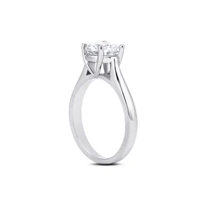2 1/2ct H SI2 Round Natural Diamond 950 Plat. Solitaire Engagement Ring - Picture 1 of 16