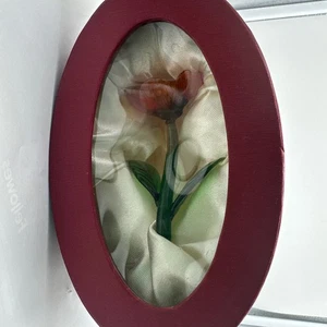 Fitz And Floyd Glass Menagerie Poppy New In Nice Satin Lined Gift Box - Picture 1 of 6