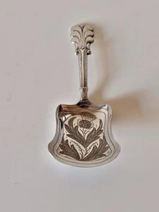 Victorian Silver Caddy Spoon by Hilliard & Thomason 1856 Scottish Thistle - Picture 1 of 9