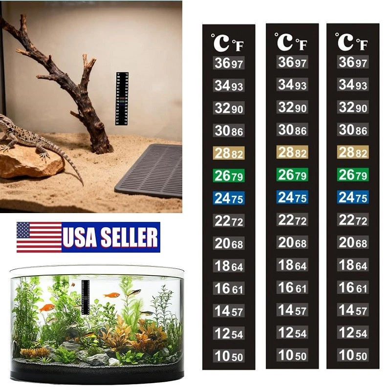 3Pcs температуры наклейки полоски аквариума термометр аквариума температуры палочка - Изображение 1 из 4