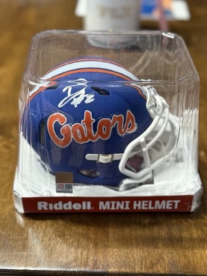 DJ Lagway Signed FLORIDA GATORS Blue Speed Mini Helmet  BAS WITNESS COA - Image 1 of 2