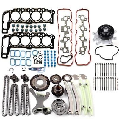 Juego de cadena de distribución de pernos de junta de culata con bomba de agua para Dodge Dakota 2004-2007 4,7 L Foto 1 de 4
