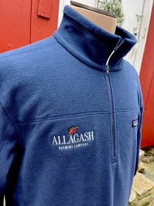 Patagonia x Allagash Beer Micro-D 1/4 Zip Fleece Pullover Sweater Men's 2XL Blue - Picture 1 of 5