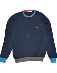 Suéter Jersey SUN68 Para Hombres Cuello Redondo Pequeño Azul Marino Algodón YC02 - Imagen 1 de 3