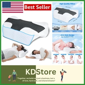 Ergonomic Side Sleeper Pillow with Arm Holes & Shoulder Relief - Picture 1 of 9