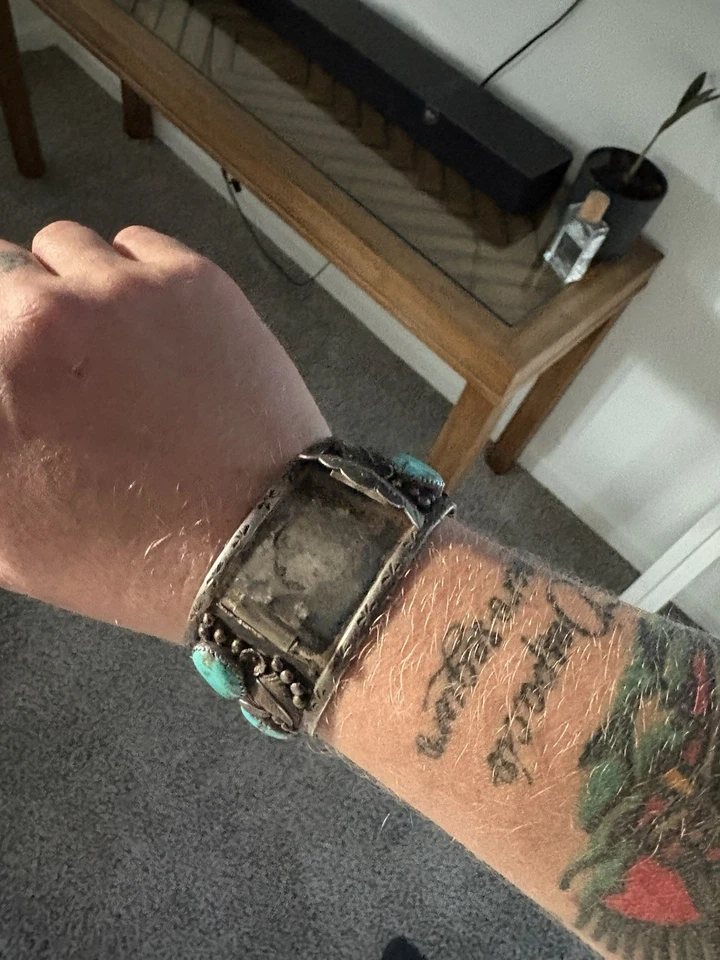 Joyería brazalete reloj navajo nativo americano turquesa esterlina Foto 1 de 4