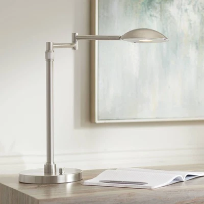 Eliptik Modern Swing Arm Desk Lamp 24 1/2" High Nickel LED Adjustable Bedroom - Image 1 of 4