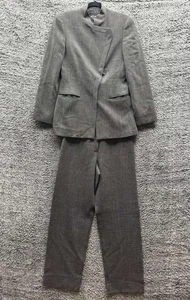 Conjunto de traje blazer y pantalón de lana pata de gallo marrón para mujer talla 38 de Giorgio Armani - Imagen 1 de 24