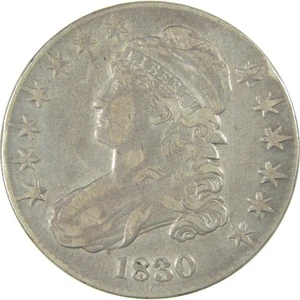 1830 Small 0 Capped Bust Half Dollar VF Very Fine Silver SKU:CPC317 - Picture 1 of 4