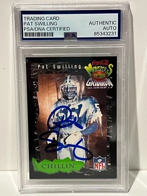 PAT SWILLING 1994 Cola Cola Monsters of the Gridiron Signed Auto Saints PSA - Image 1 of 4