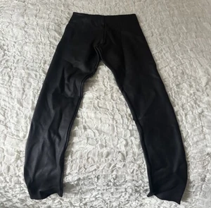 ZARA Black Leather Coated Fitted Trousers Leggings UK Size S (New Without Tags) - Picture 1 of 3