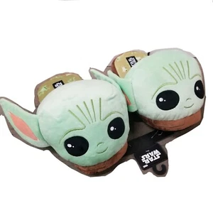 Star Wars Womens Plush Slippers XL 13-14 The Mandalorian Child Grogu Indoor - Picture 1 of 10