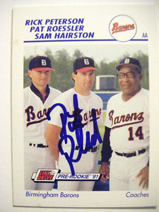 PAT ROESSLER signed YANKEES METS 1991 Line Drive BIRMINGHAM baseball card AUTO