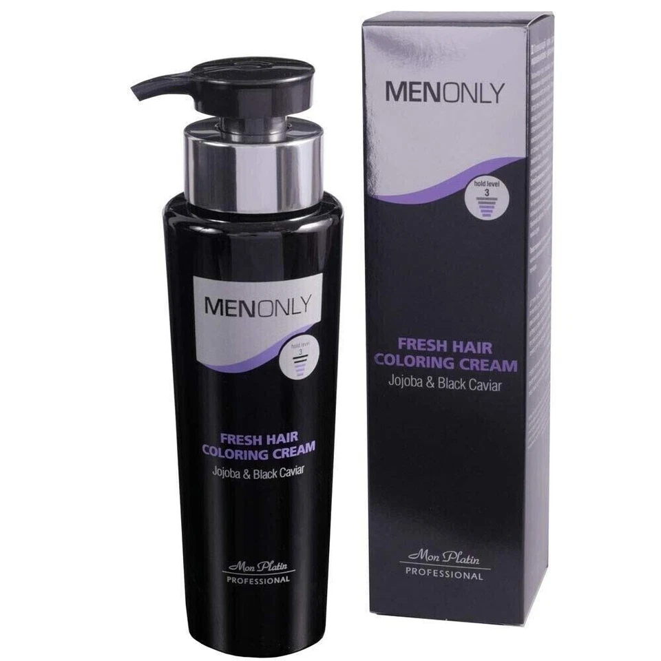 Crema colorante de cabello fresca Mon Platin solo para hombres jojoba y caviar negro 8,5 fl. oz Foto 1 de 1