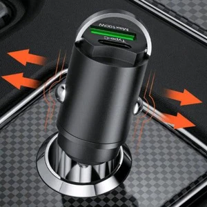 Mini Dual USB Type-C PD Car Phone Charger 100W Fast Accessories Adapter E0W1 - Zdjęcie 1 z 12