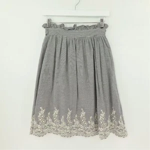 Womens Eyelet Skirt Small Blue Striped Floral Bow Nautical Coquette Soft Girl  - Picture 1 of 14