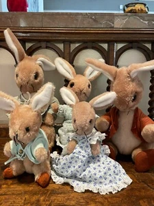 VINTAGE EDEN RABBIT FAMILY BEATRIX POTTER WITH TAG - Picture 1 of 6