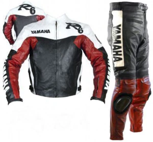 YAMAHA R6 Moto Carreras Cuero Traje Motociclista Motocicleta Cuero Chaqueta Pantalón - Imagen 1 de 2