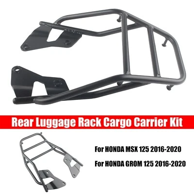 For 2016-2020 Honda MSX 125 Grom SF Rear Cargo Rack Touring Luggage Rack Black - Image 1 of 4