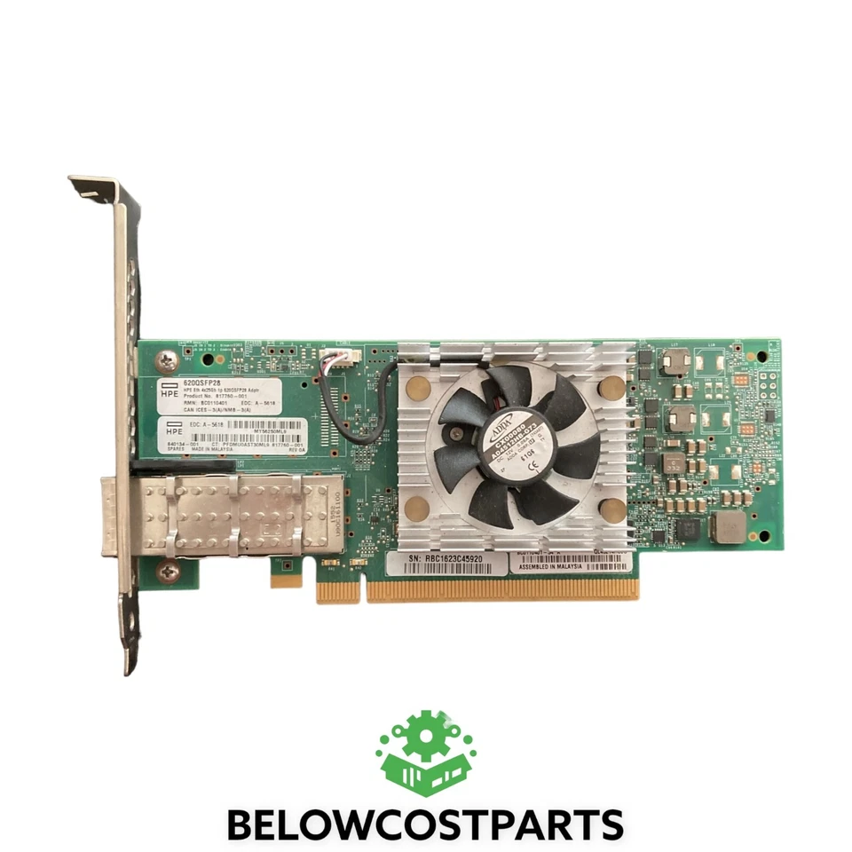 PCIe x16 847381-B21 HP Qlogic 820QSFP28 1 x 100 GbE QSFP28 - Изображение 1 из 2