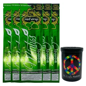 Minty's Organic Mint Wraps 5 Packs & Child Resistant Fresh Kettle - Picture 1 of 2