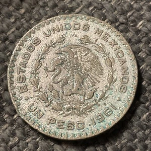 1961 Mexico One Peso Morelos (un Peso) Silver Coin. Great Details. - Picture 1 of 2