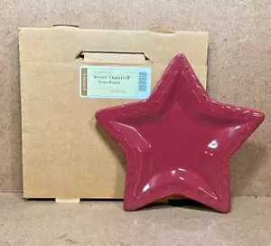Longaberger Keramik gewebt Tradition Paprika roter Stern Teller neu offene Box - Bild 1 von 6