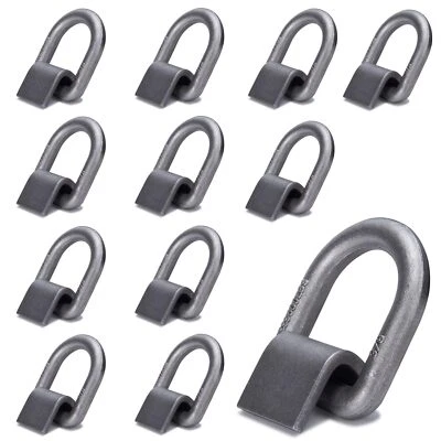 AYMMIC Heavy Duty 3/8" Weld-On D Rings 5000 lbs MBS 12 Pack for Trailers & ATVs