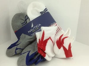 unsichtbare Herrensocken Marke Nautica rot weiß blau grau - 6er-Pack - $ 36 UVP - 25 % - Bild 1 von 4