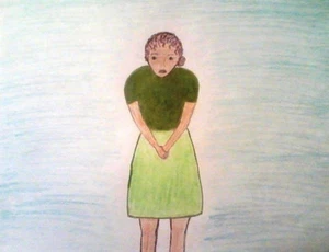 DRAWING ,TITLED; 'SIGH...!', ANIMATED,COLORED PENCIL,SKETCH PAD - FREE SHIP! - Picture 1 of 5