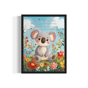 Koala Animal Kids Nursery with Poem Art Print Poster Wall Art Painting - Picture 1 of 7
