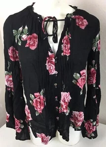 American Rag Womens Pintucked Peasant Blouse XS- Juniors - Picture 1 of 8
