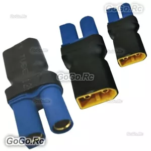 3 Pcs XT60 male to EC5 female adaptor/connector/plug block RC Car/Plane/LiPo - Picture 1 of 6