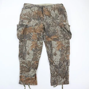 Pantalones cargo gamuza camuflaje árbol real botón mosca caza aire libre 2XL XXL - Imagen 1 de 7