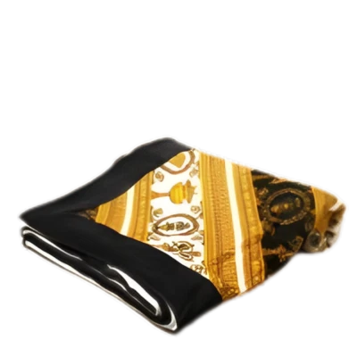 VERSACE Large Beach Bath Towel yellow/orange/black 195x145cm - Image 1 of 3
