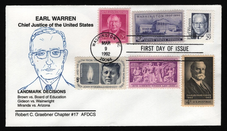 #2184 29c Earl Warren-Combo, Graebner H/C FDC **ANY 5=FREE SHIPPING** - Image 1 of 1