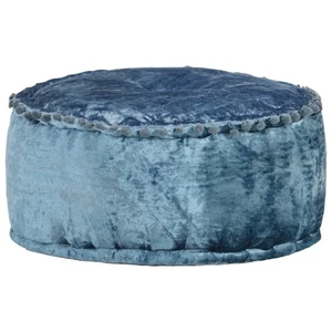Pouf Rund Samt 40x20cm Blau/Grün Sitzpouf Sitzpuff Sitzhocker Bodenkissen - Bild 1 von 14