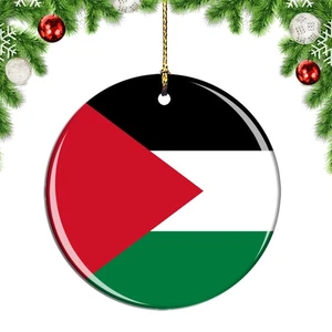 Palestine Flag Round Christmas ornament city travel souvenir - Picture 1 of 3