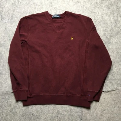 Polo by Ralph Lauren Sweatshirt Mens Medium Burgundy Crewneck Embroidered Pony - Image 1 of 4