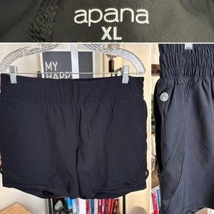Pantalones Cortos Apana Para Mujer Talla XL Negros Forrados Atléticos Ligeros Elastizados - Imagen 1 de 8