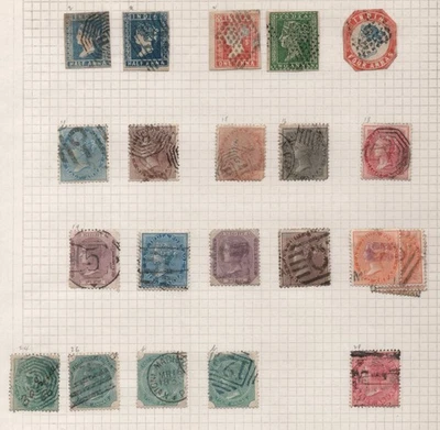 BRITISH INDIA 1850S-1900 QV STAMP COLLECTION 60+ ON QUADRILLE PAGES - Image 1 of 2