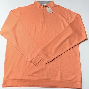 Peter Millar Crown Comfort 1/4 Zip Pullover Long Sleeve Sweater Orange Sz XL - Picture 1 of 4
