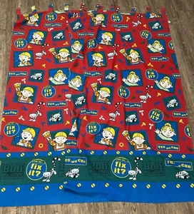 Vintage Bob The Builder Pair Cotton Curtains - Picture 1 of 2